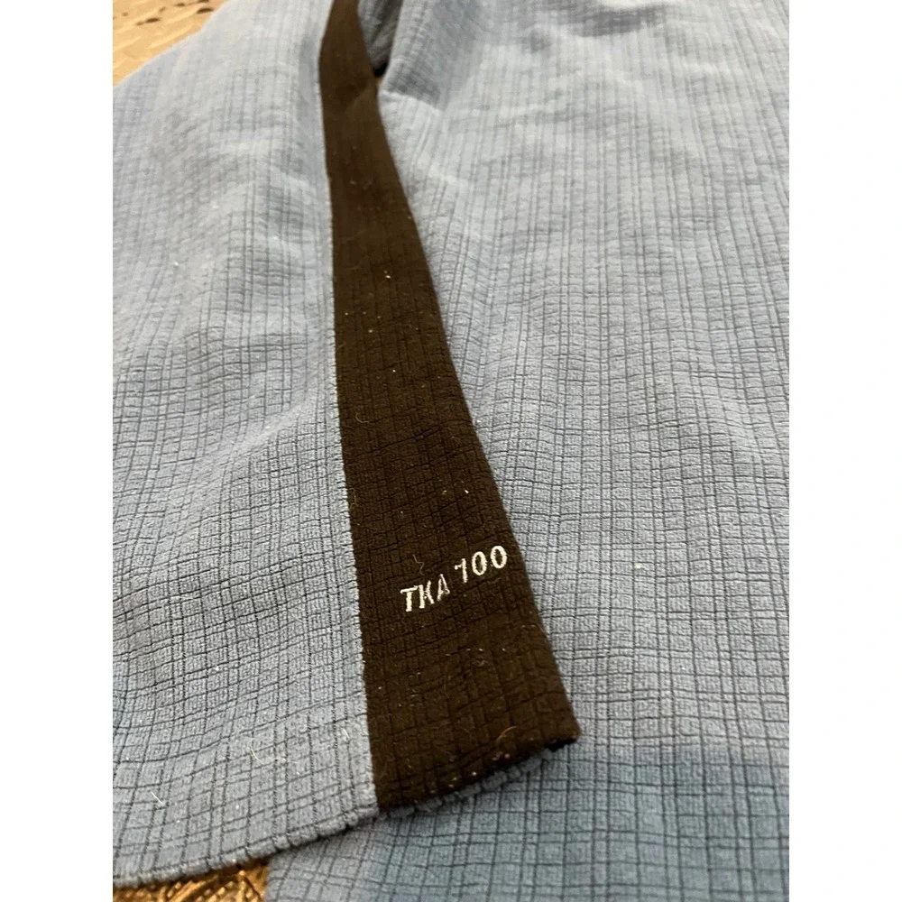 The North‎ Face Fleece Pullover Mens L Blue TKA 100 Grid 1/4 Zip Long Sleeve